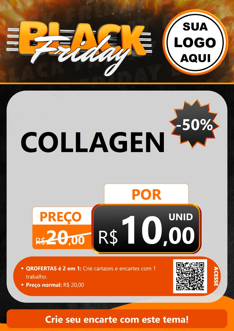 Modelo de Cartaz para Cartaz A4 Vertical com o tema Black Friday para Suplementos alimentares