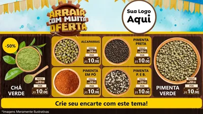 Modelo de TV para TV Horizontal com o tema Ofertas de São João - Junina para Produtos Naturais