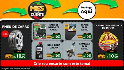 Modelo de TV para TV Horizontal com o tema Mês do Cliente para Auto peças