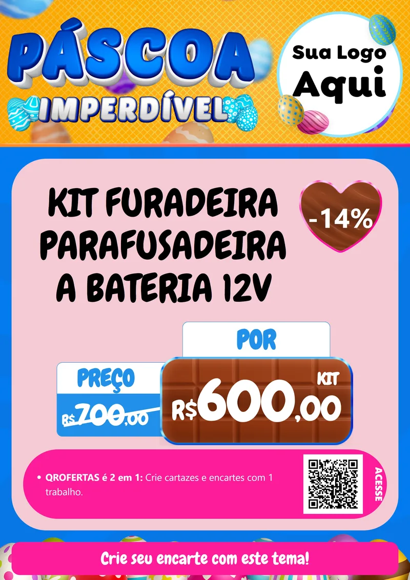 Modelo de Cartaz para Cartaz A4 Vertical com o tema Páscoa Imperdível para Maquinas e Ferramentas