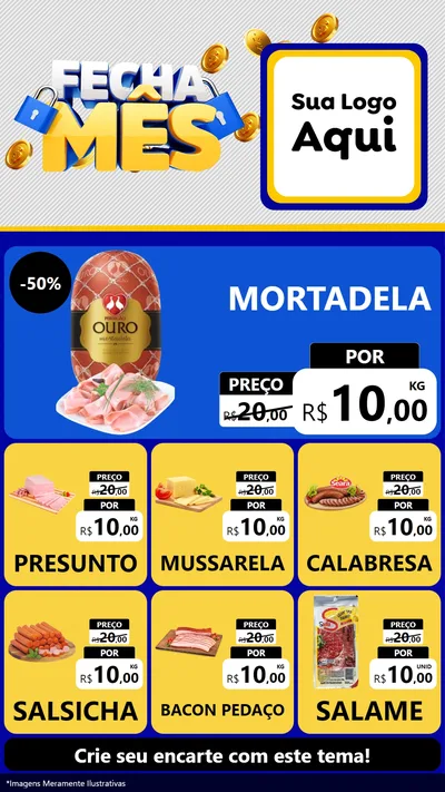 Modelo de Rede Social para Stories com o tema Fecha Mês para Frios e Laticínios
