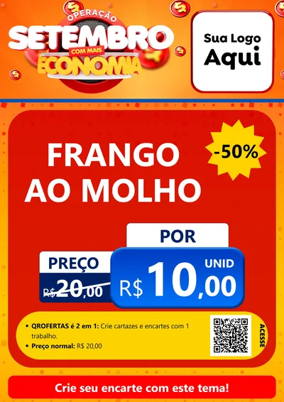 Modelo de Cartaz para Cartaz A4 Vertical com o tema Operação Setembro Com Muita Economia para Restaurante