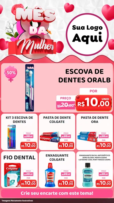 Modelo de Rede Social para Stories com o tema Mês da Mulher para Higiene Pessoal