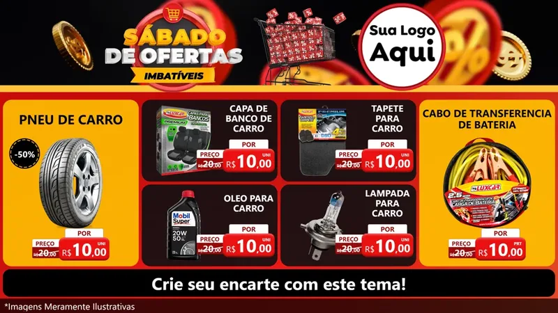 Modelo de TV para TV Horizontal com o tema Sábado de Ofertas Imbatíveis para Auto peças