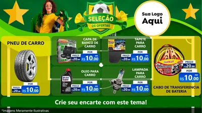 Modelo de TV para TV Horizontal com o tema Seleção de Ofertas - Copa para Auto peças