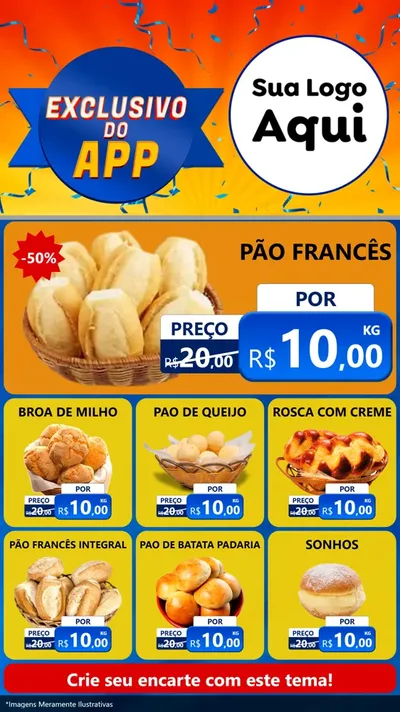 Modelo de Rede Social para Stories com o tema Exclusivo do Aplicativo para Padaria