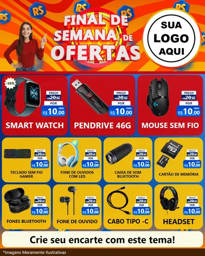 Modelo de Rede Social para Feed Instagram com o tema Final de Semana de Ofertas para Informática