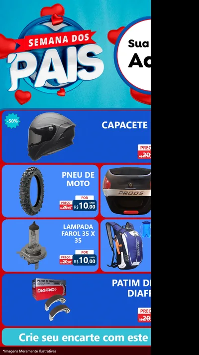 Modelo de TV para TV Vertical com o tema Semana Dos Pais para Moto peças