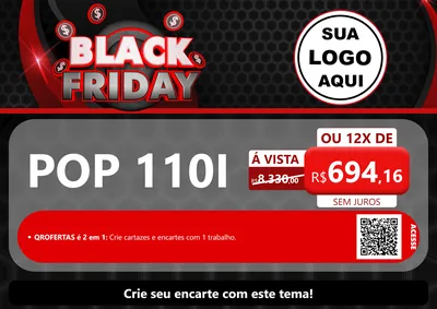Modelo de Cartaz para Cartaz A4 Horizontal com o tema Black Friday para Concessionaria de Motos
