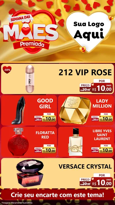 Modelo de TV para TV Vertical com o tema Semana das Mães Premiada para Perfumes