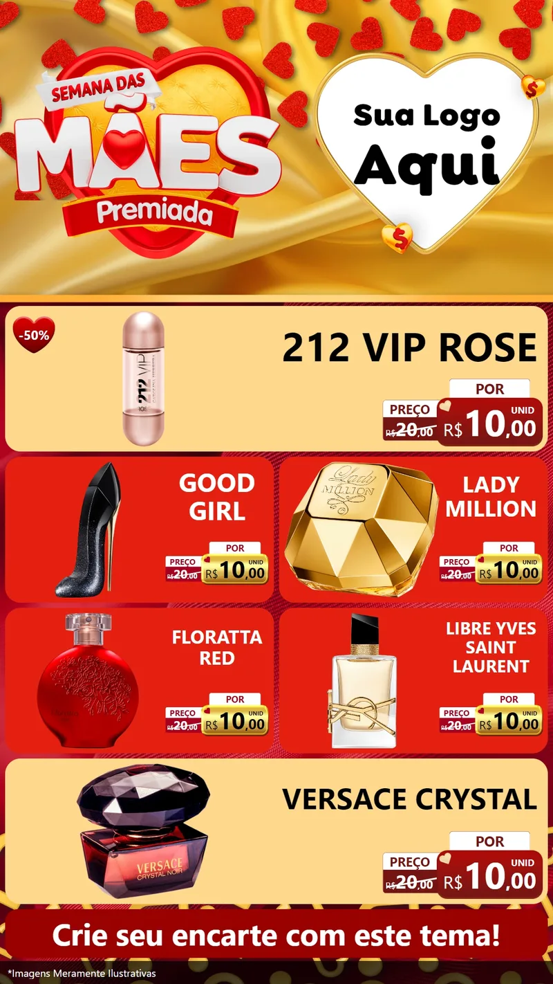 Modelo de TV para TV Vertical com o tema Semana das Mães Premiada para Perfumes