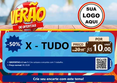 Modelo de Cartaz para Cartaz A4 Horizontal com o tema Verão de Ofertas para Hamburgueria