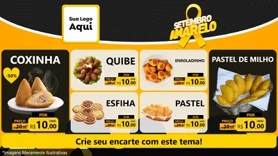 Modelo de TV para TV Horizontal com o tema Setembro Amarelo para Salgadaria