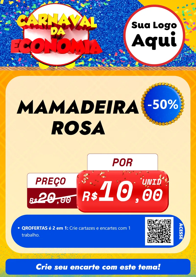Modelo de Cartaz para Cartaz A4 Vertical com o tema Carnaval da Economia para Bebês