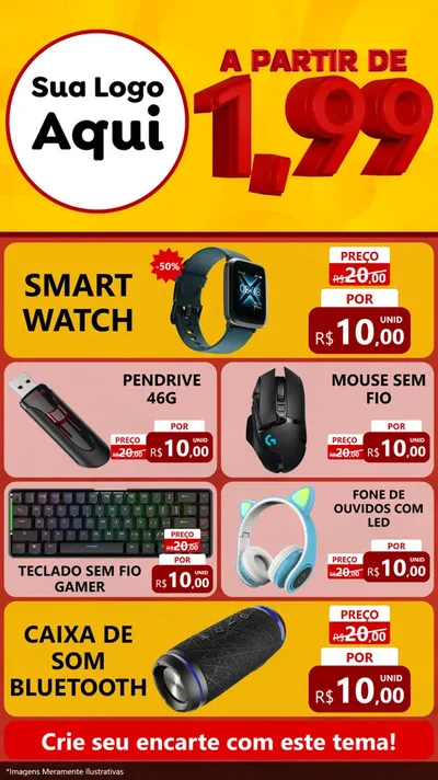 Modelo de TV para TV Vertical com o tema A Partir de Um e Noventa e Nove - 1,99