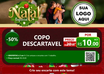 Modelo de Cartaz para Cartaz A4 Horizontal com o tema Natal Especial para Embalagens