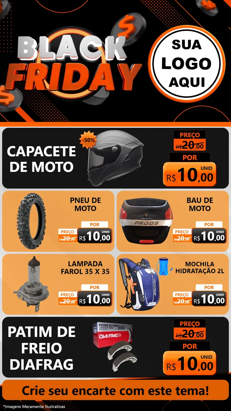 Modelo de TV para TV Vertical com o tema Black Friday para Moto peças