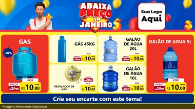 Modelo de TV para TV Horizontal com o tema Abaixa Preço em Janeiro para Água e gás