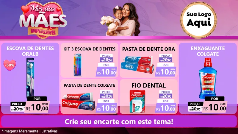 Modelo de TV para TV Horizontal com o tema Mês das Mães Imperdível para Higiene Pessoal