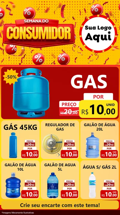 Modelo de Rede Social para Stories com o tema Semana do Consumidor para Água e gás