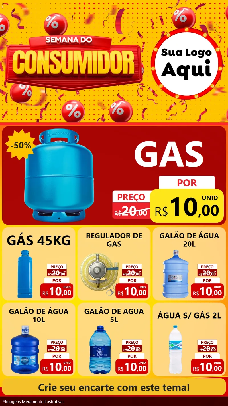 Modelo de Rede Social para Stories com o tema Semana do Consumidor para Água e gás