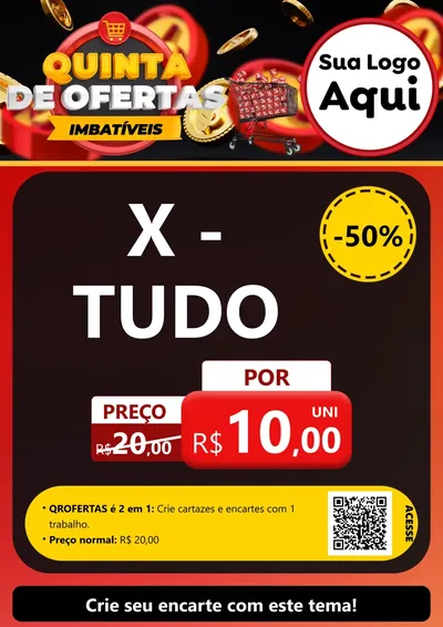 Modelo de Cartaz para Cartaz A4 Vertical com o tema Quinta de Ofertas Imbatíveis para Hamburgueria