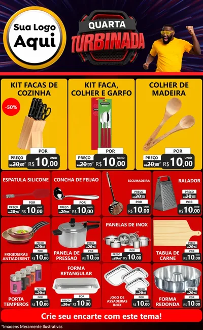 Modelo de Encarte para Encarte Grande com o tema Quarta Turbinada para Utilidades Domésticas
