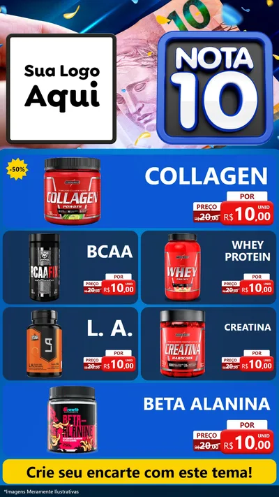 Modelo de TV para TV Vertical com o tema Nota 10 para Suplementos alimentares
