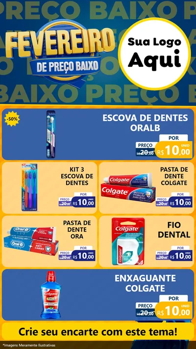 Modelo de TV para TV Vertical com o tema Fevereiro de Preço Baixo para Higiene Pessoal