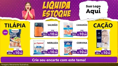 Modelo de TV para TV Horizontal com o tema Liquida estoque para Peixaria