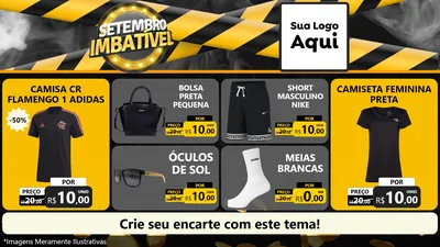 Modelo de TV para TV Horizontal com o tema Setembro Imbatível para Roupas e acessórios