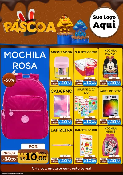 Modelo de Encarte para Encarte A4 Vertical com o tema Páscoa para Papelaria