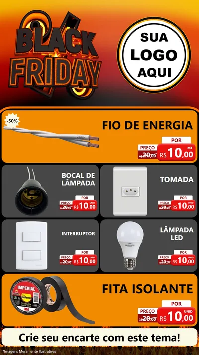 Modelo de TV para TV Vertical com o tema Black Friday para Materiais Elétricos