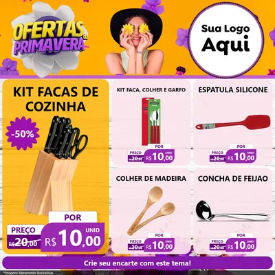 Modelo de Rede Social para Feed Facebook com o tema Ofertas Da Primavera para Utilidades Domésticas