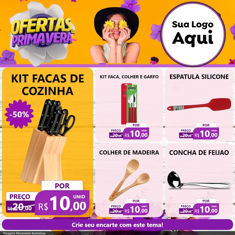 Modelo de Rede Social para Feed Facebook com o tema Ofertas Da Primavera para Utilidades Domésticas