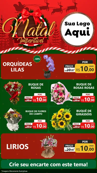 Modelo de TV para TV Vertical com o tema Natal Imperdível para Floricultura e jardim