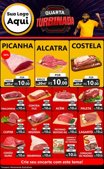 Modelo de Encarte para Encarte Grande com o tema Quarta Turbinada para Açougue