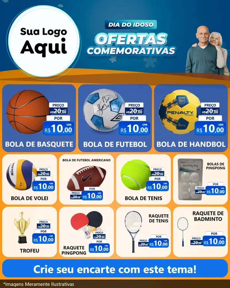 Modelo de Rede Social para Feed Instagram com o tema Dia do Idoso para Artigos Esportivos