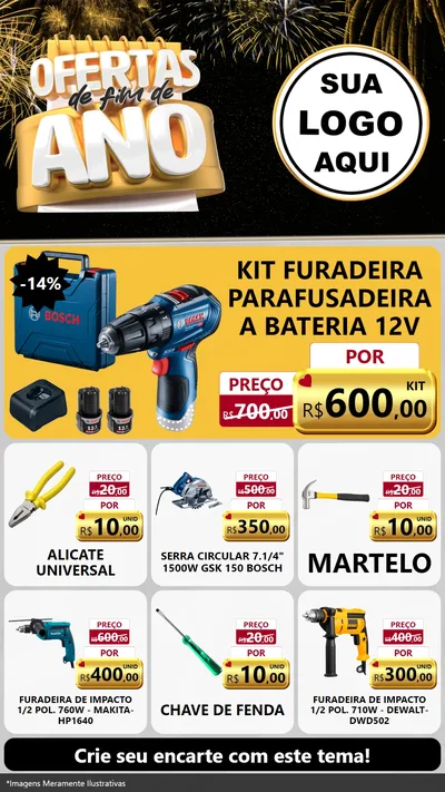 Modelo de Rede Social para Stories com o tema Ofertas de Fim de Ano para Maquinas e Ferramentas