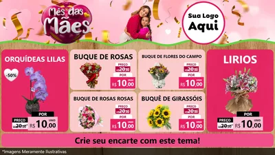 Modelo de TV para TV Horizontal com o tema Mês das Mães para Floricultura e jardim