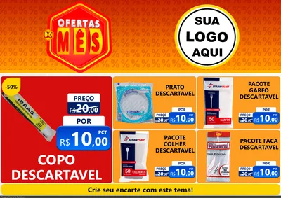 Modelo de Encarte para Encarte A4 Horizontal com o tema Ofertas do Mês para Embalagens