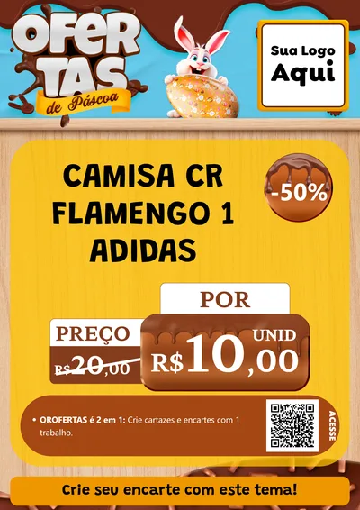 Modelo de Cartaz para Cartaz A4 Vertical com o tema Ofertas de Páscoa para Roupas e acessórios