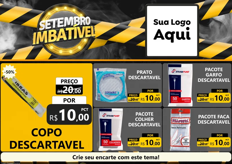 Modelo de Encarte para Encarte A4 Horizontal com o tema Setembro Imbatível para Embalagens