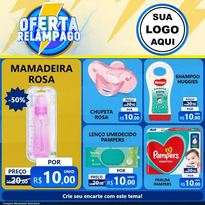 Modelo de Rede Social para Feed Facebook com o tema Oferta Relâmpago para Bebês