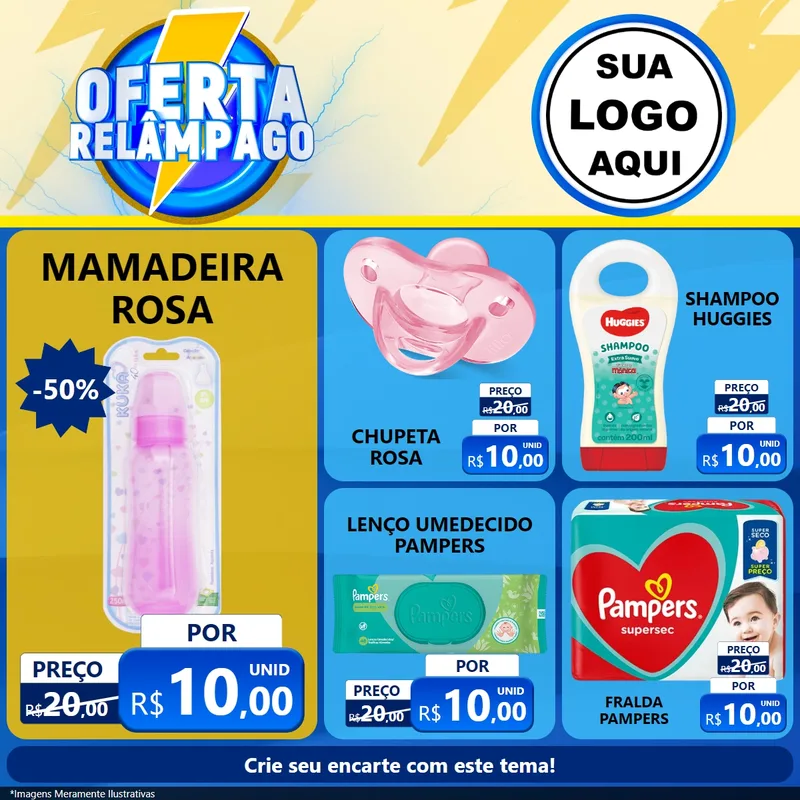Modelo de Rede Social para Feed Facebook com o tema Oferta Relâmpago para Bebês