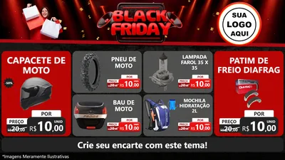 Modelo de TV para TV Horizontal com o tema Black Friday para Moto peças