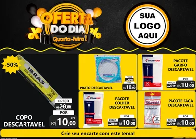 Modelo de Encarte para Encarte A4 Horizontal com o tema Oferta do Dia - Quarta Feira! para Embalagens