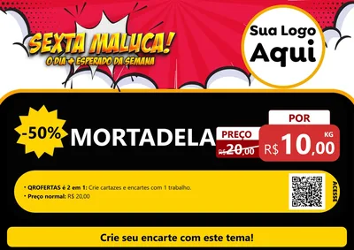 Modelo de Cartaz para Cartaz A4 Horizontal com o tema Sexta Maluca! para Frios e Laticínios