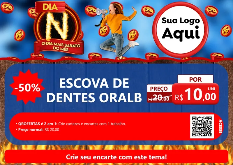 Modelo de Cartaz para Cartaz A4 Horizontal com o tema Dia N - O Dia Mais Barato Do Mês para Higiene Pessoal