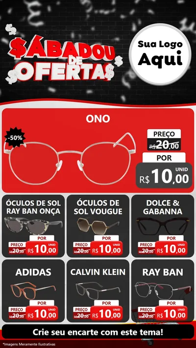 Modelo de Rede Social para Stories com o tema Sabadou de Ofertas para Óticas